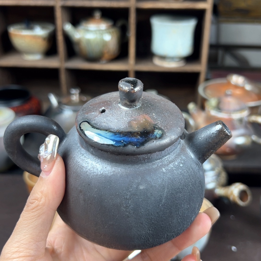 杯柴烧茶器铁胎窑宝壶