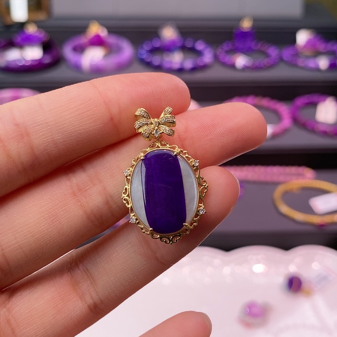 苏纪石（舒俱来）18K金镶嵌吊坠(不含链)