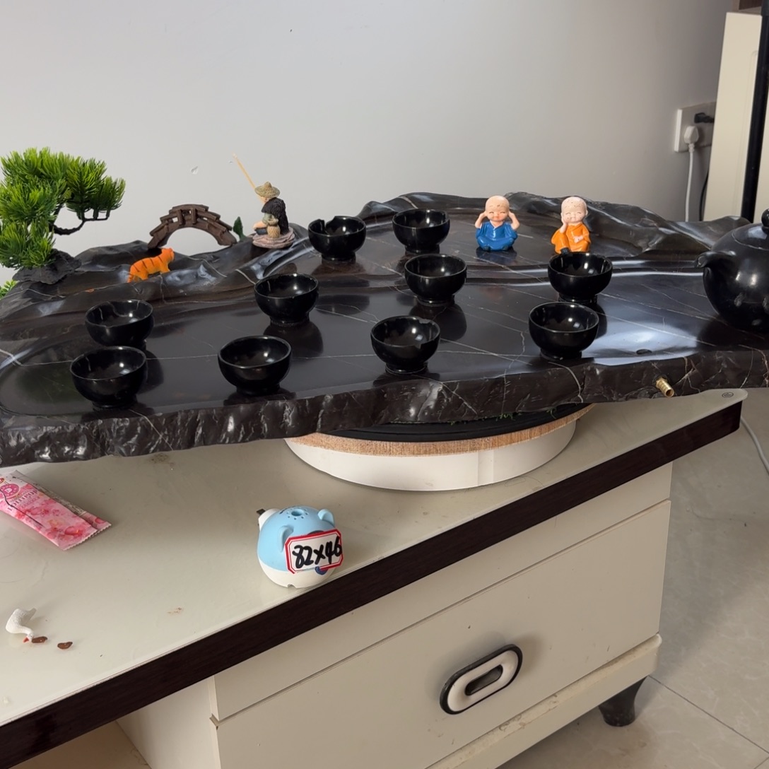 站***。灵璧天然磬石茶盘