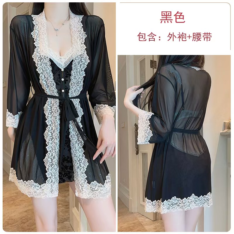 夏季蕾丝网纱薄款性感单件外袍