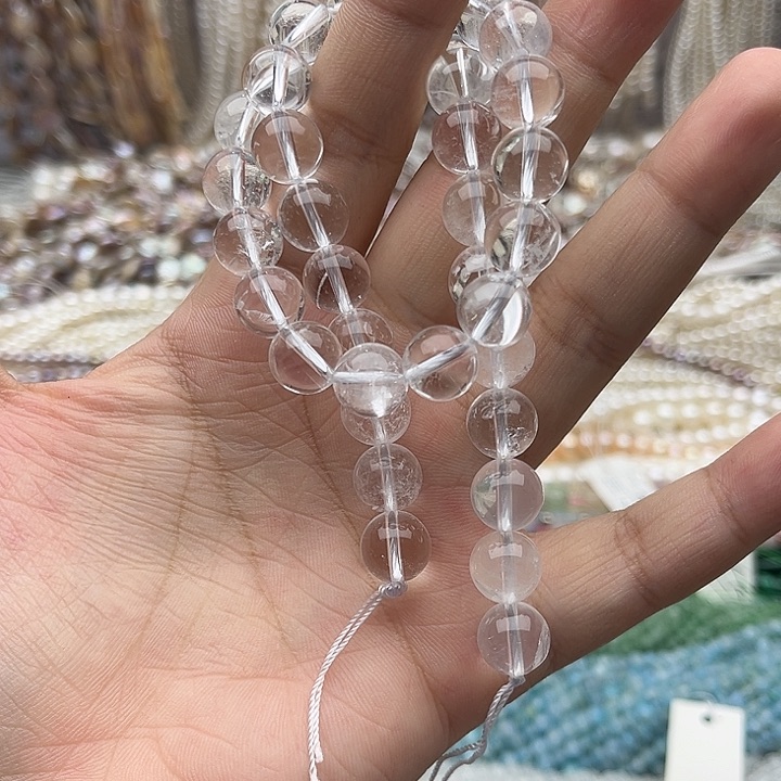 未镶嵌玛瑙/玉髓珠宝半成品一条10mm左右白水晶带棉