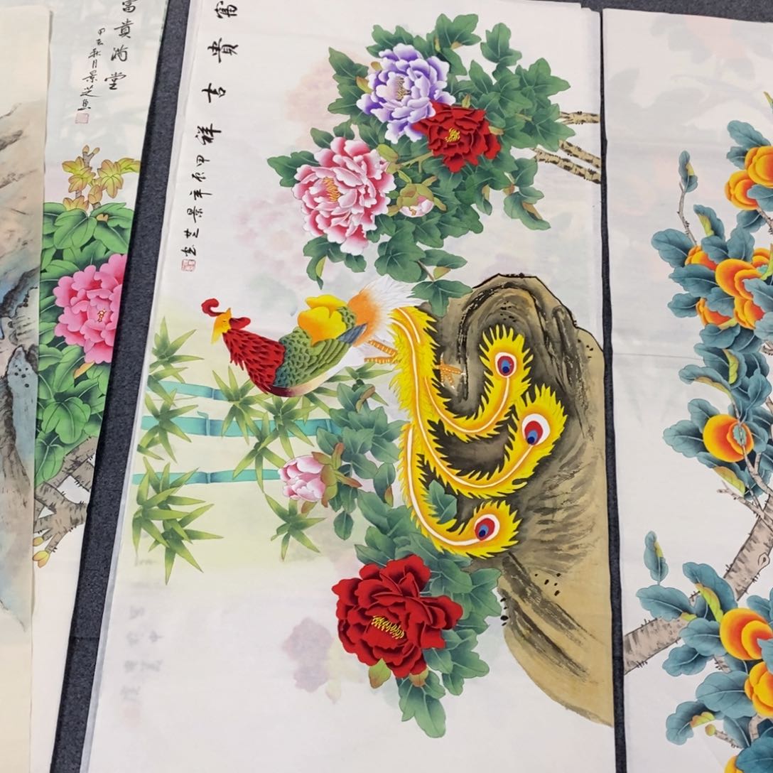 国画尺寸140✖️70四尺工笔纯手绘