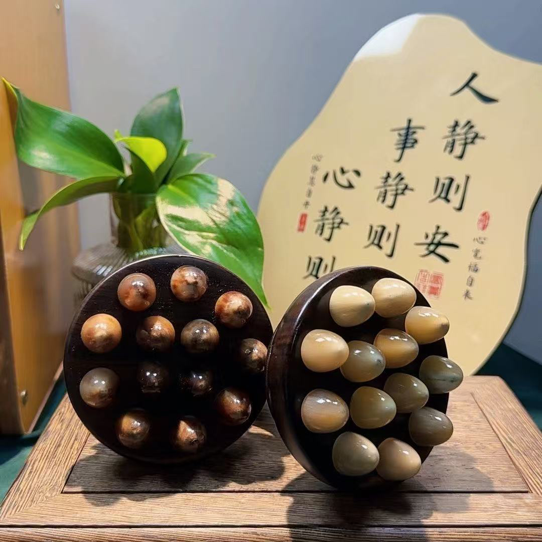 按摩穴位棒正宗木梳纯手工艾灸按摩棒家用刮痧礼盒装