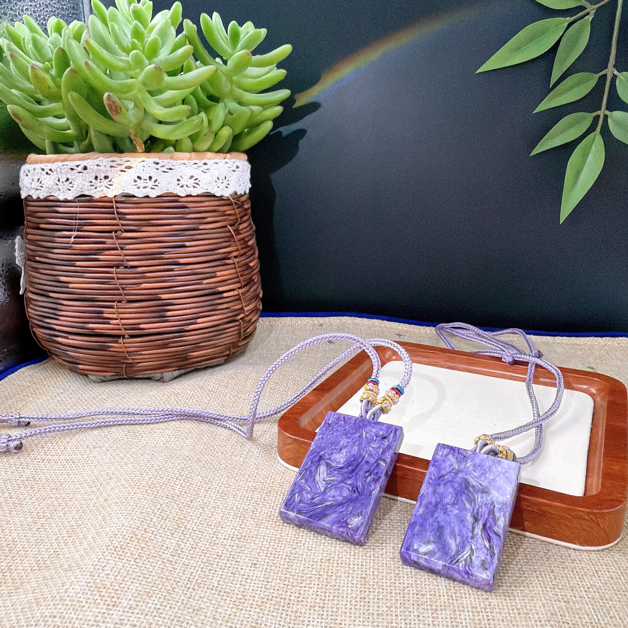 s867天然高品质紫龙晶平安无事牌（中号） 吊坠 项链 多样发一