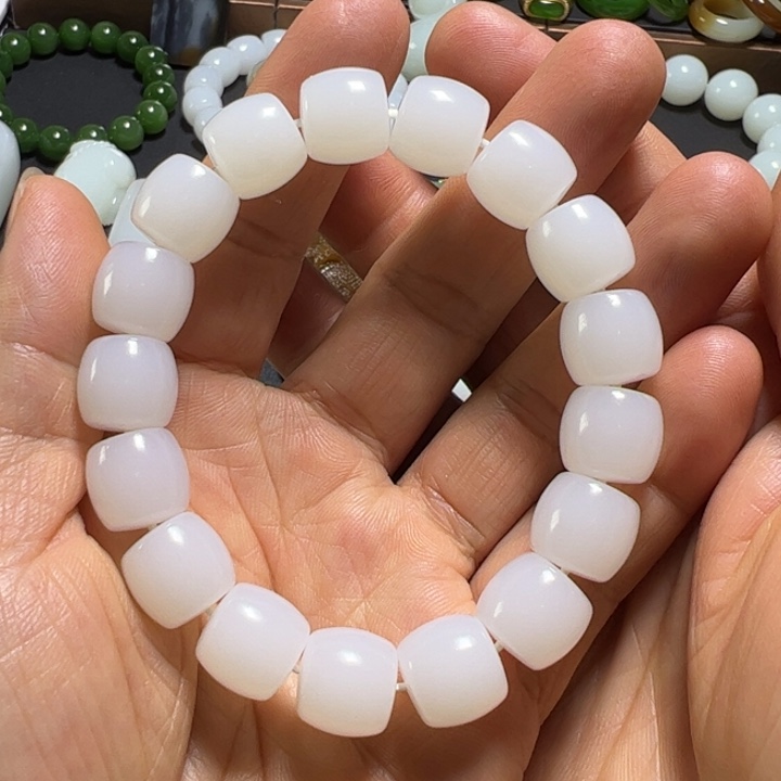 和田玉手串卡12.7未镶嵌