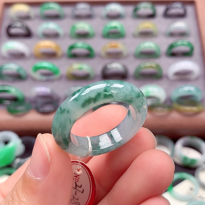 翡翠戒指未镶嵌27-28号