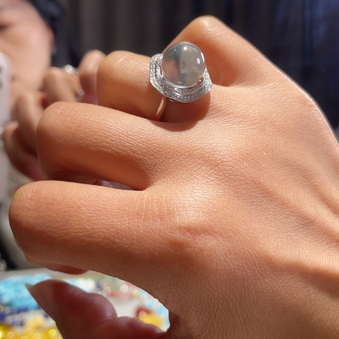 戒指银S925镶嵌水晶