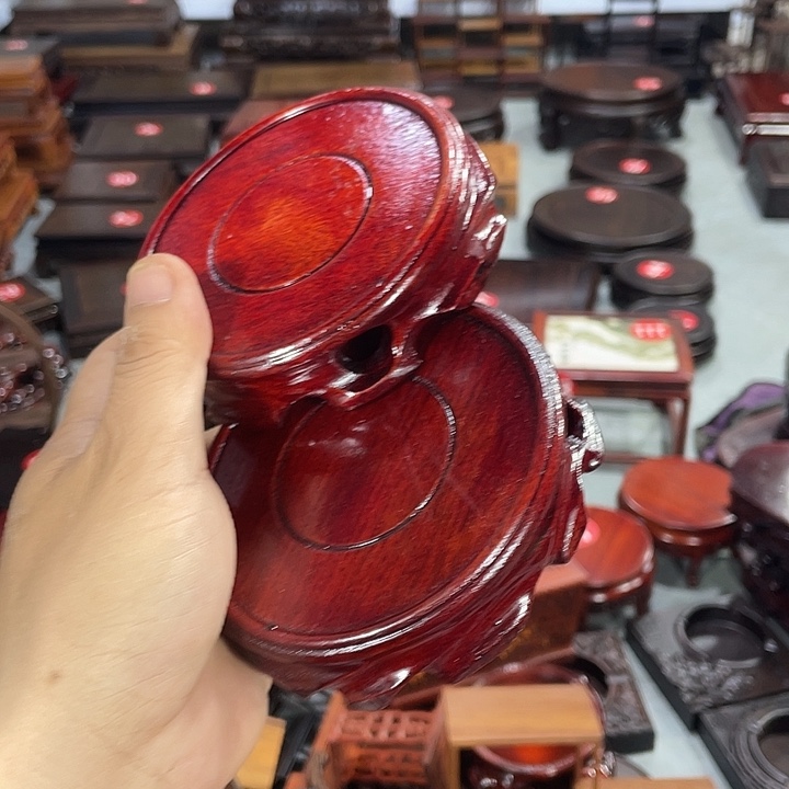 紫砂红木底座工艺品红木底座工艺品2个10公分