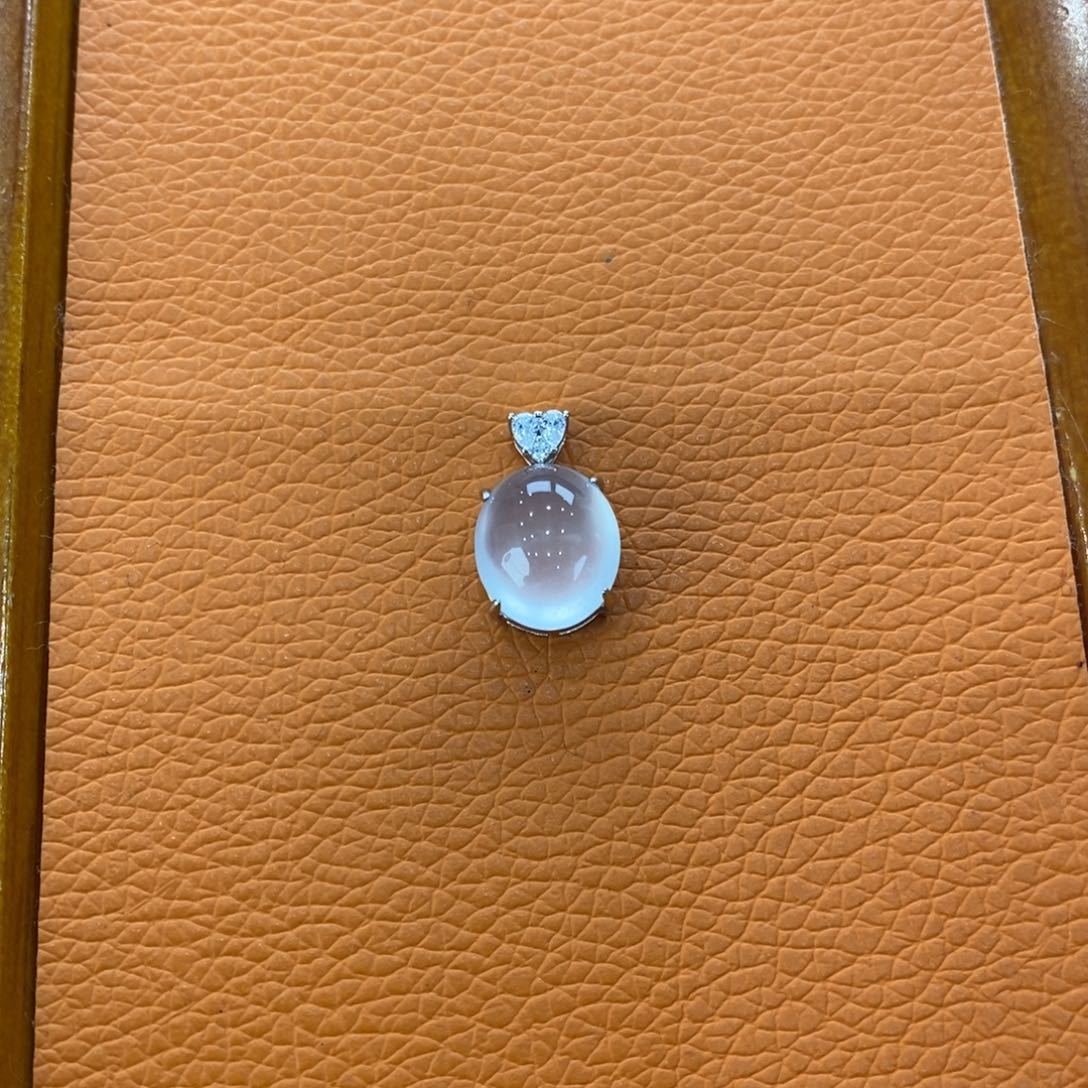 石英质玉吊坠(赠链)银S925镶嵌
