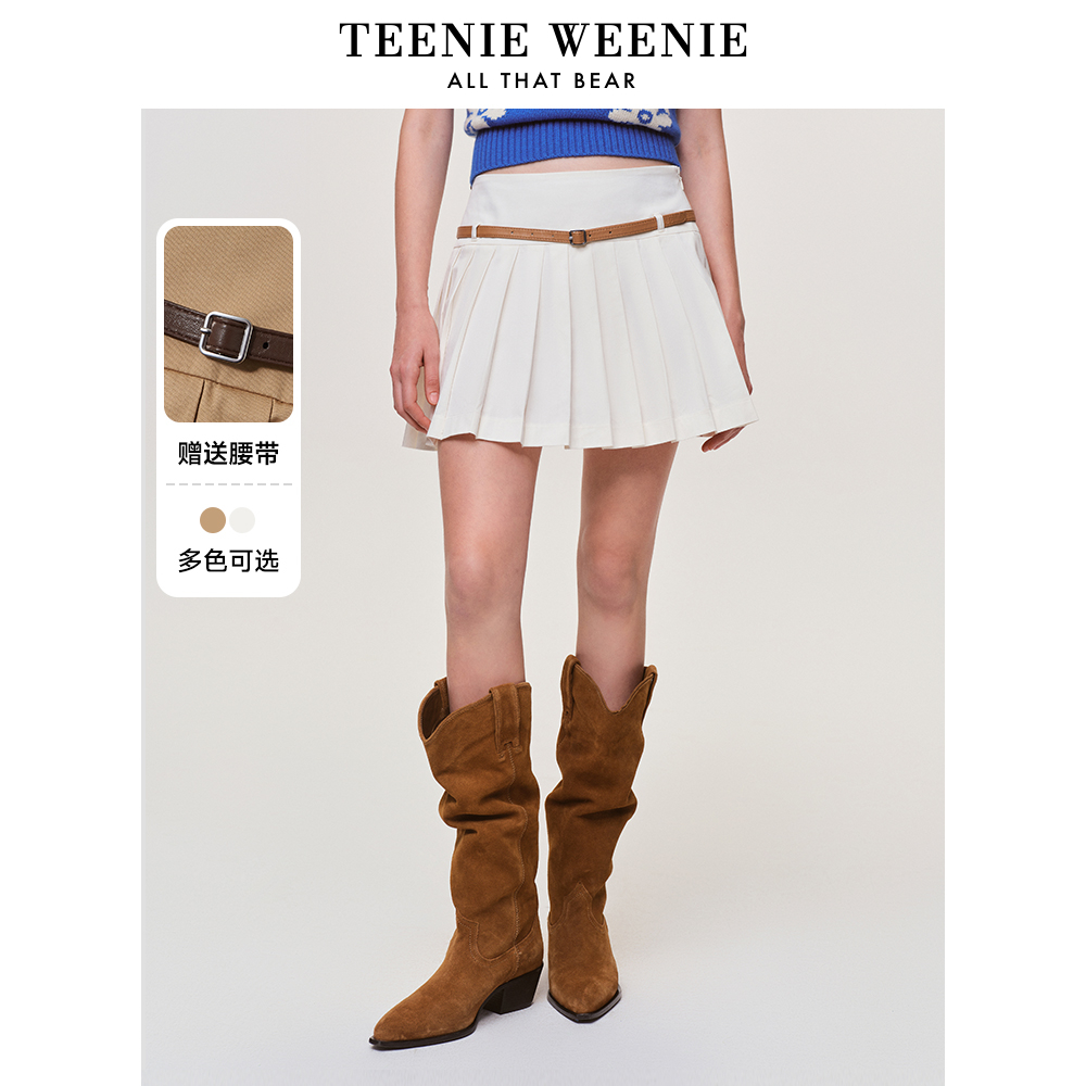 *TeenieWeenie小熊女装半身裙2025年春夏款百褶短裙女TTWH255208N