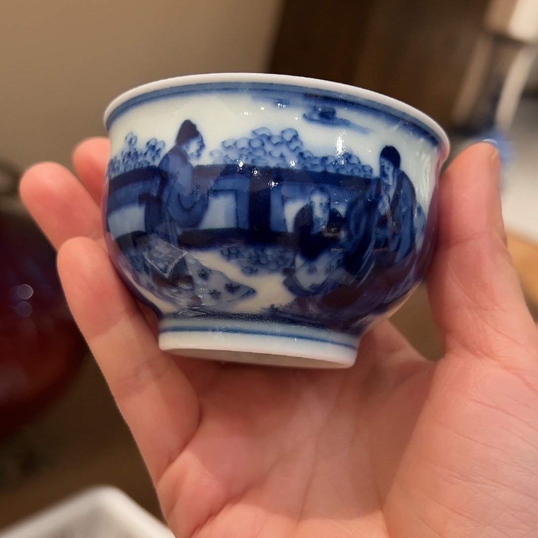 微瑕柴窑人物主人杯杯杯杯杯