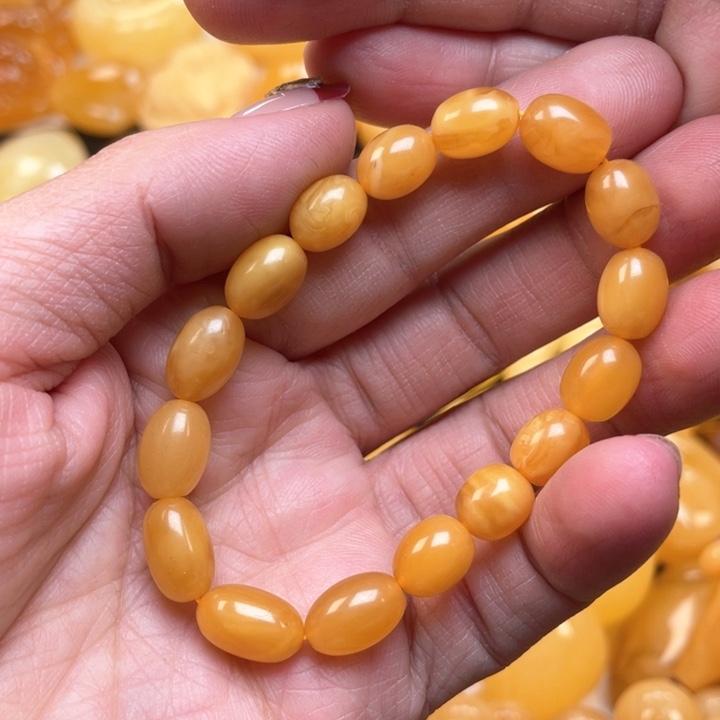 蜜蜡裸石未镶嵌蜜蜡手串