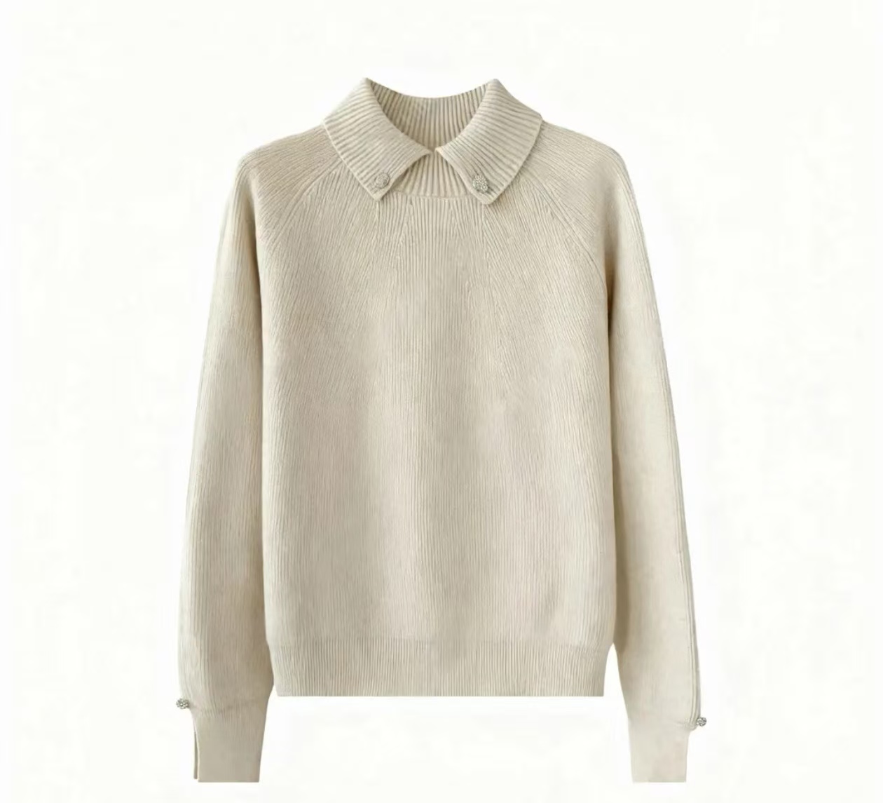 秋冬韩系翻领纯色长袖套头修身显瘦百搭气质时尚洋气针织衫上衣女