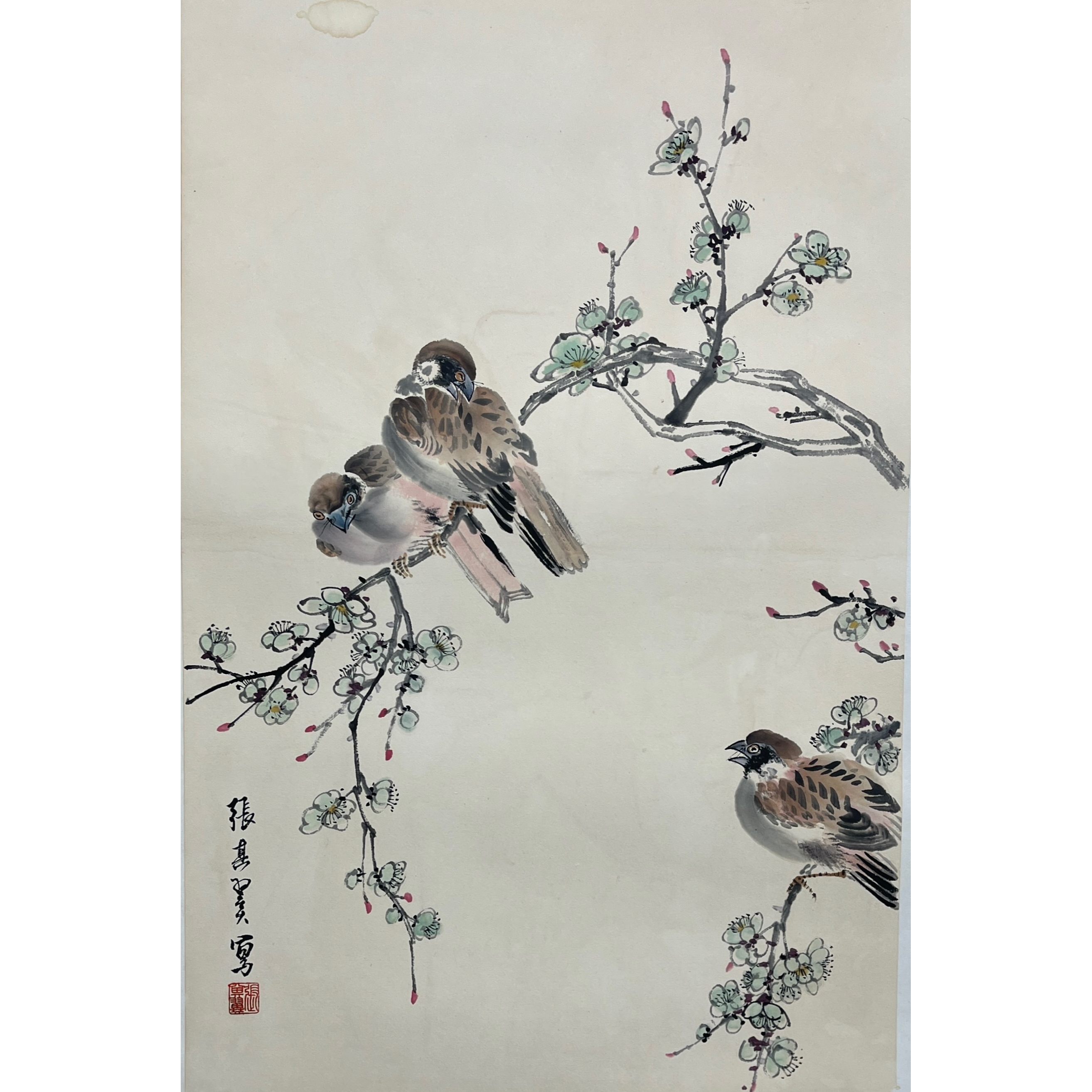 Lot 1577 张其翼 《花鸟画》 69cm*45cm。