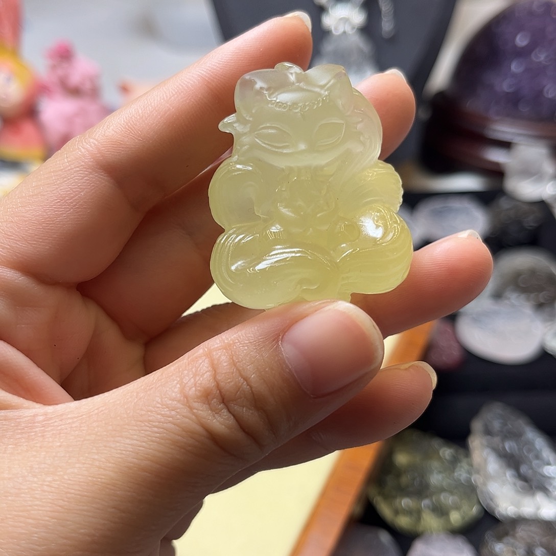 颈饰银S925镶嵌水晶b****^黄水立体九尾10