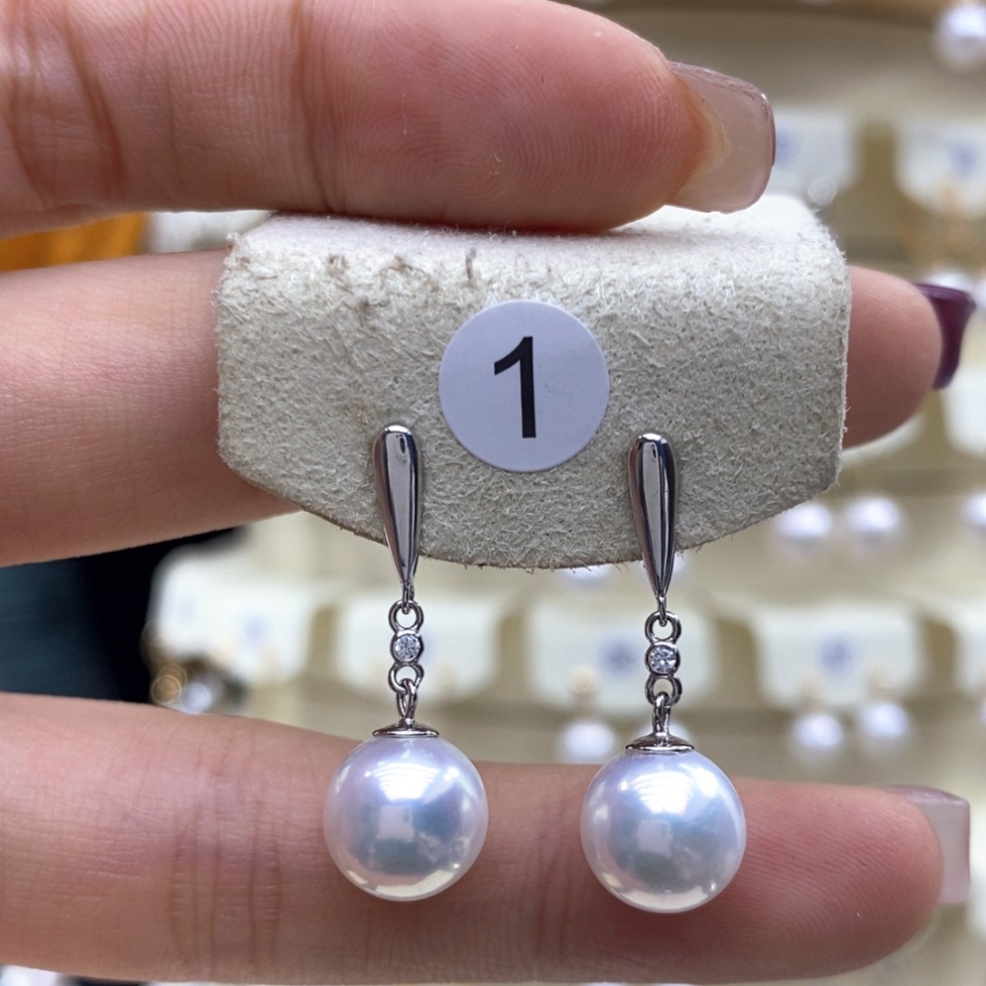 淡水珍珠耳饰银S925镶嵌