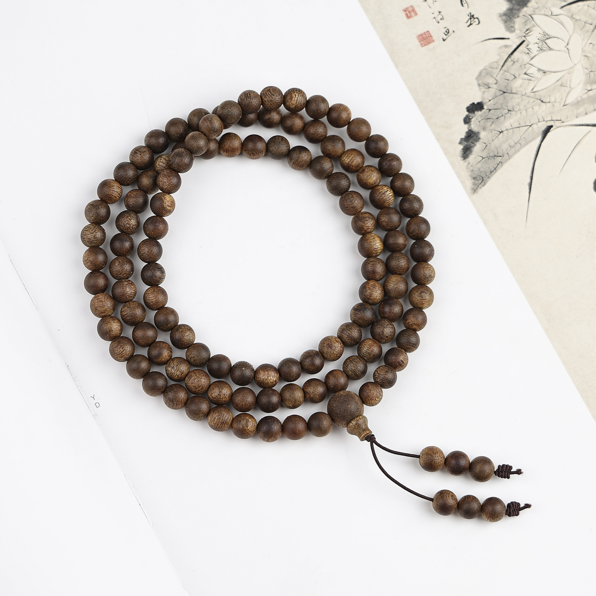 沉香【雅】L076越南芽庄倒架老料白奇楠0.6多圈手串