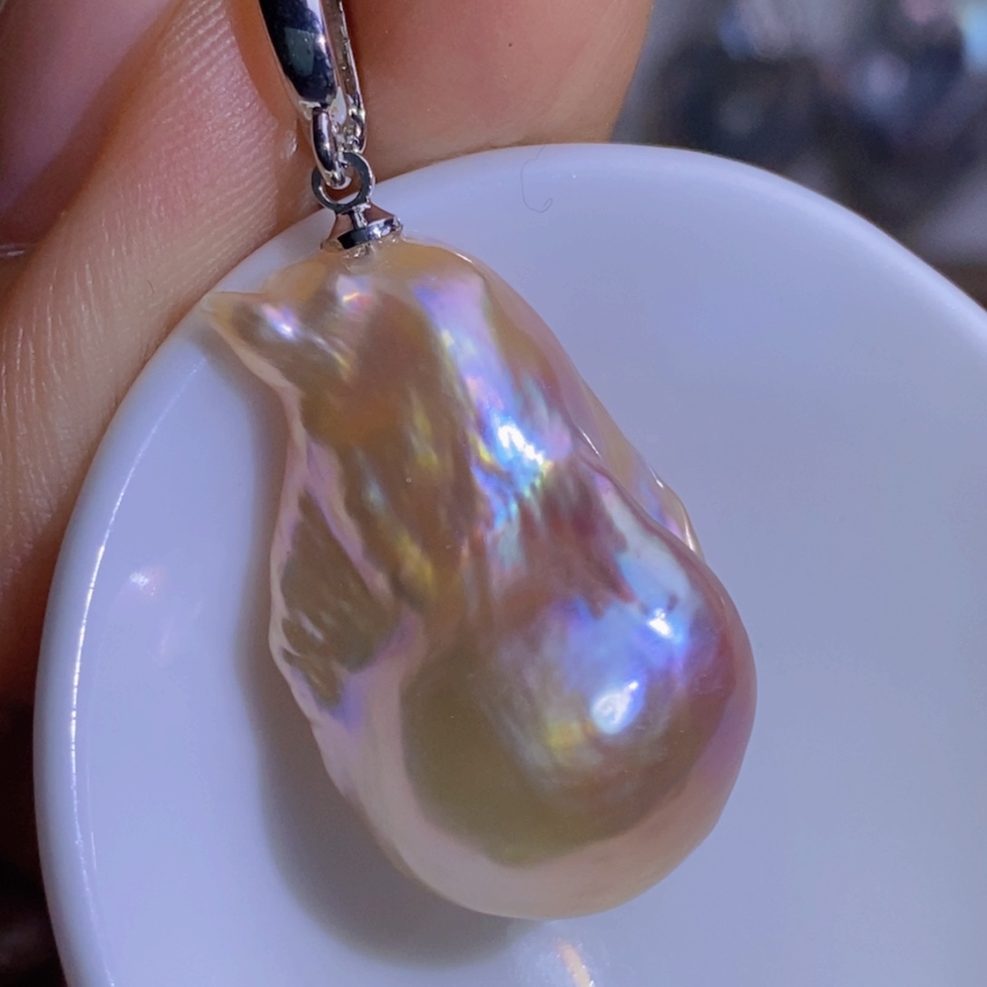 银S925镶嵌天然淡水珍珠淡水珍珠