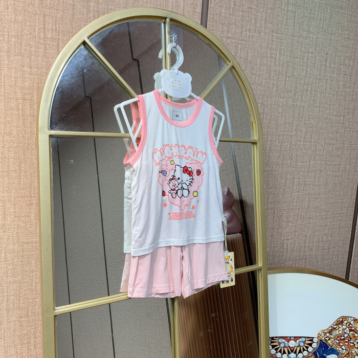 AA525    宝宝莫代尔卡通背心套装  夏款