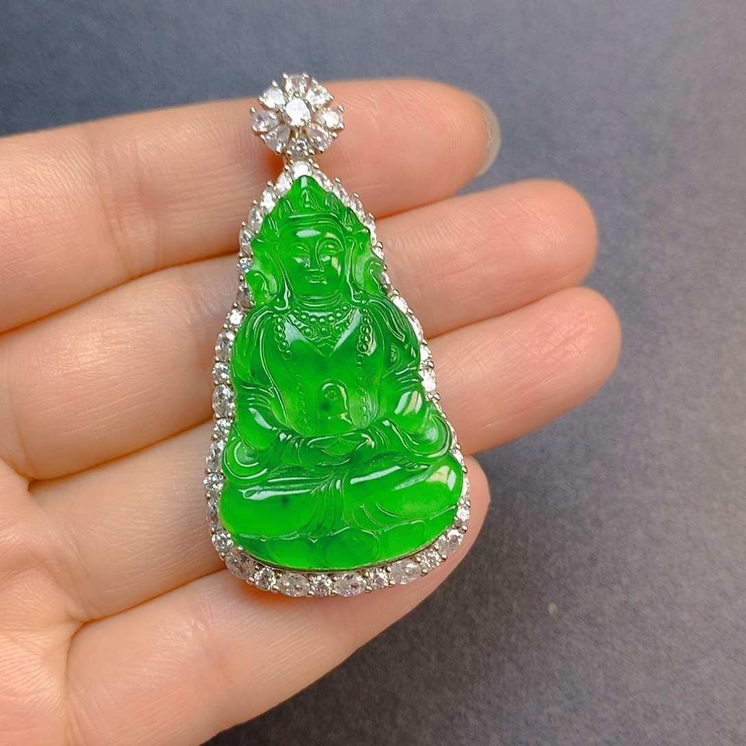 翡翠银S925镶嵌颈饰