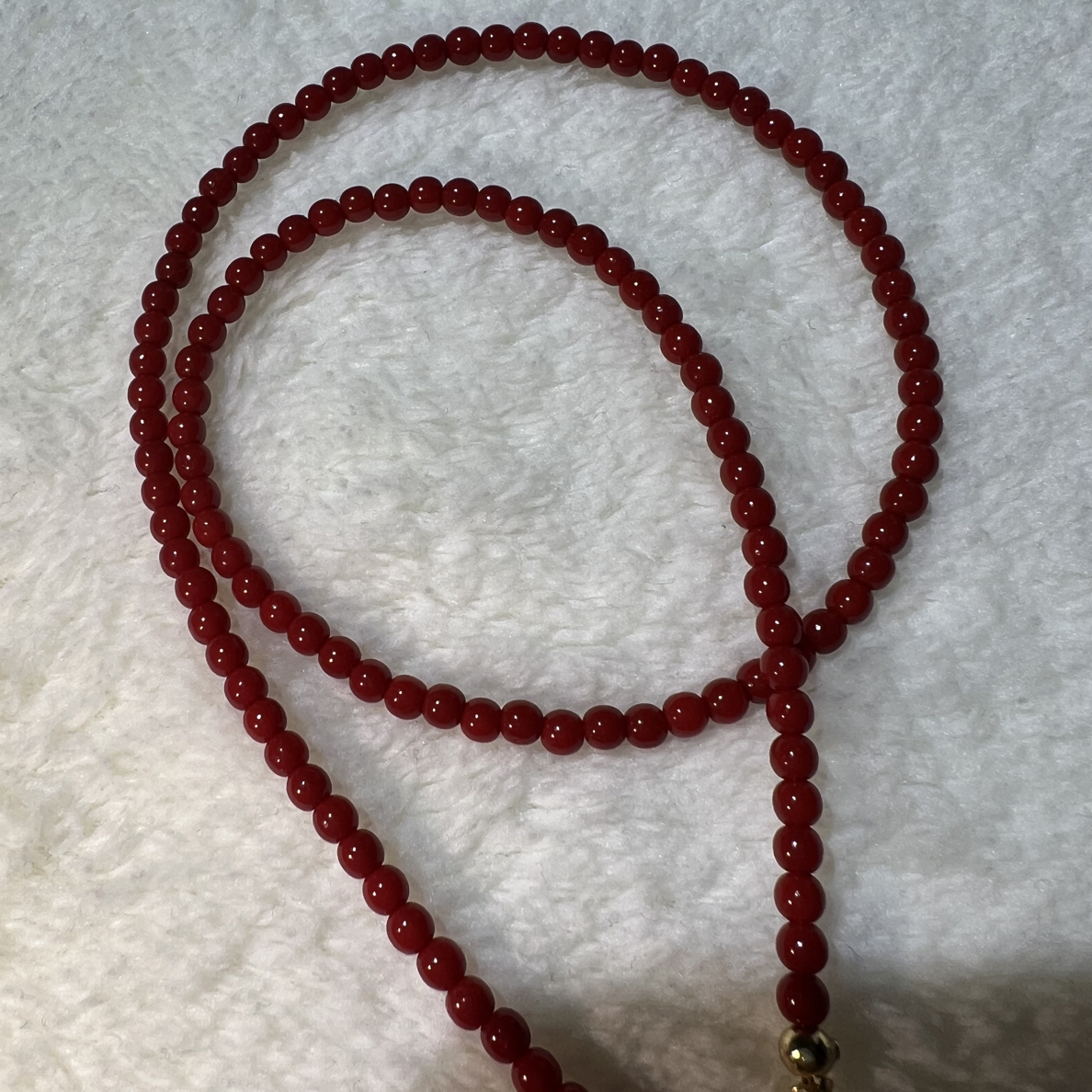 天然珊珊沙丁科西卡深红色系手链项链