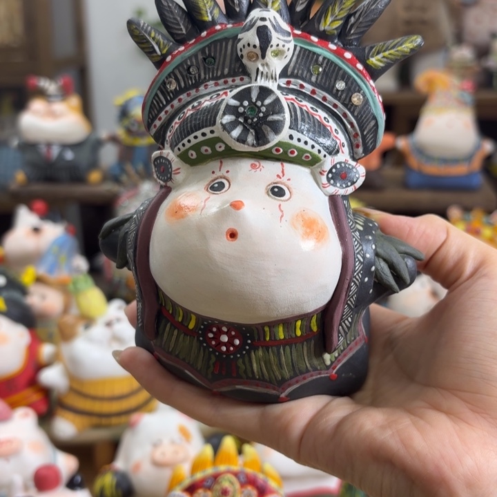 陶土手捏陶艺摆件