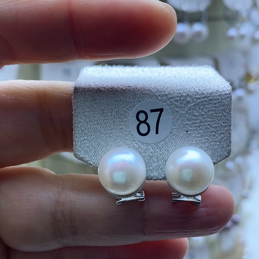 淡水珍珠耳饰银S925镶嵌