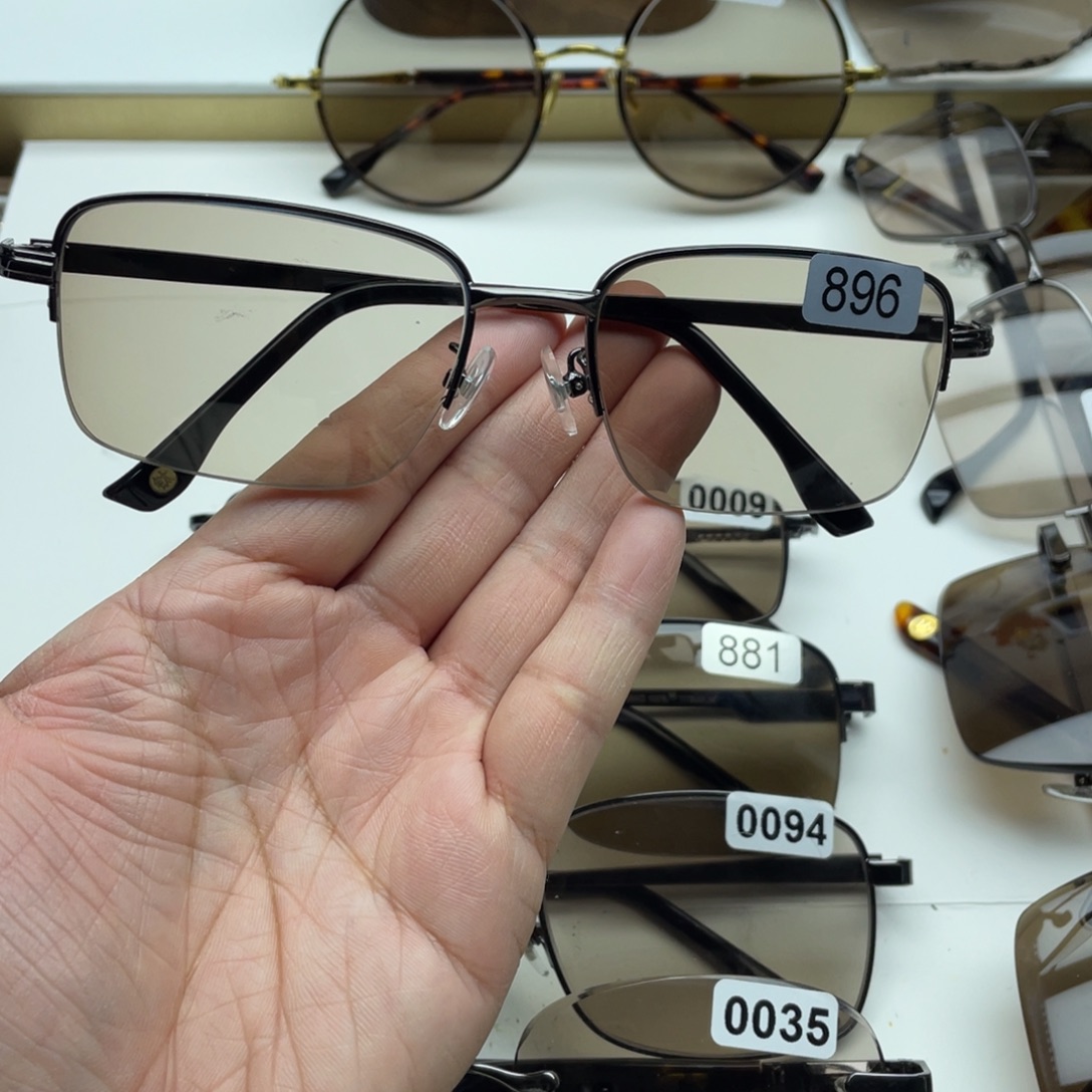 茶水晶半框眼镜 896