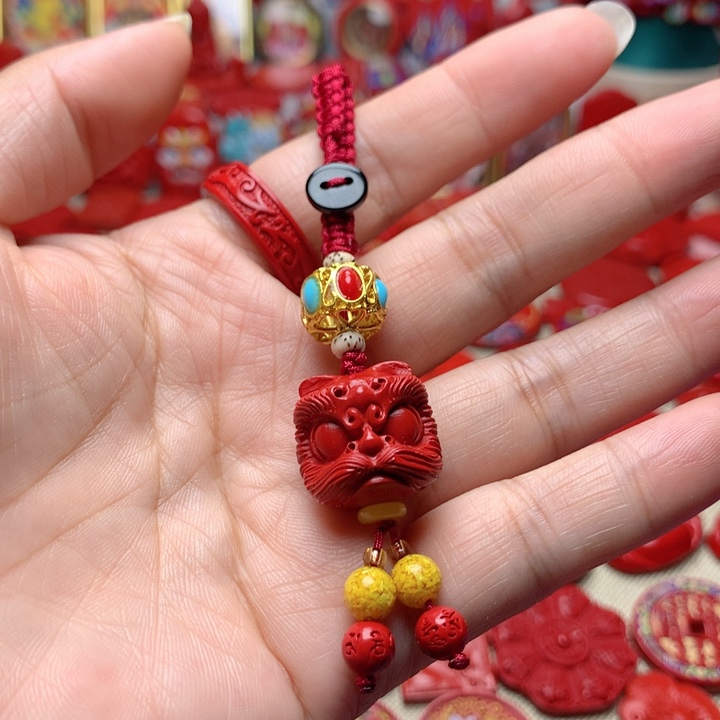 天然辰砂工艺品朱砂钥匙扣