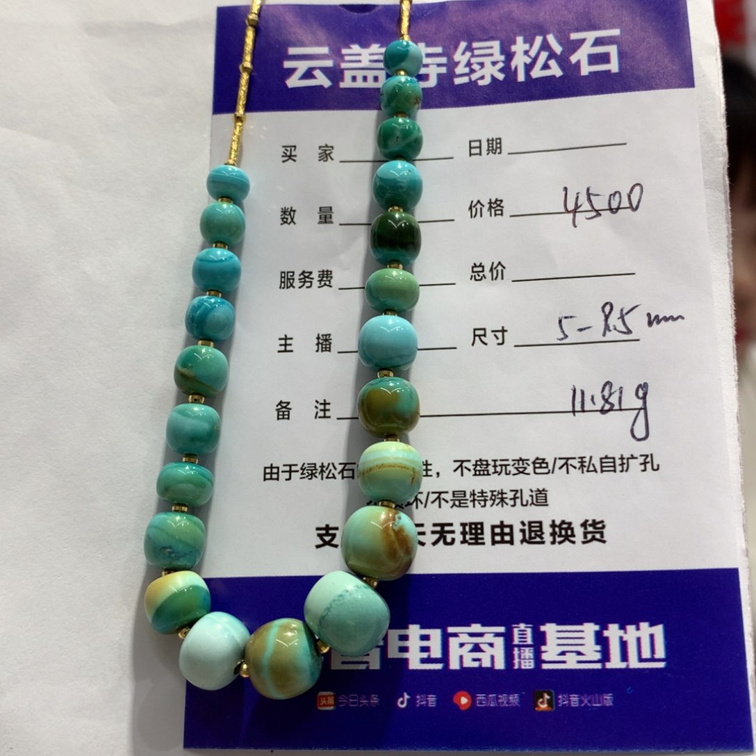 绿松石长链银S925镶嵌