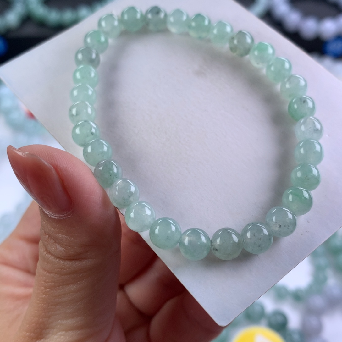 翡翠未镶嵌手链卡6.3