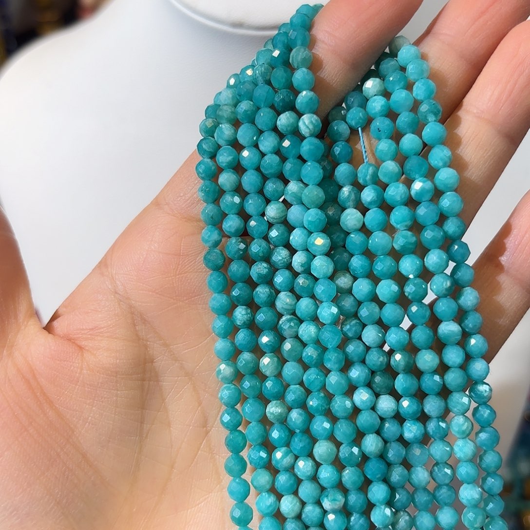 玛瑙/玉髓未镶嵌珠宝半成品天河石卡4切面一条