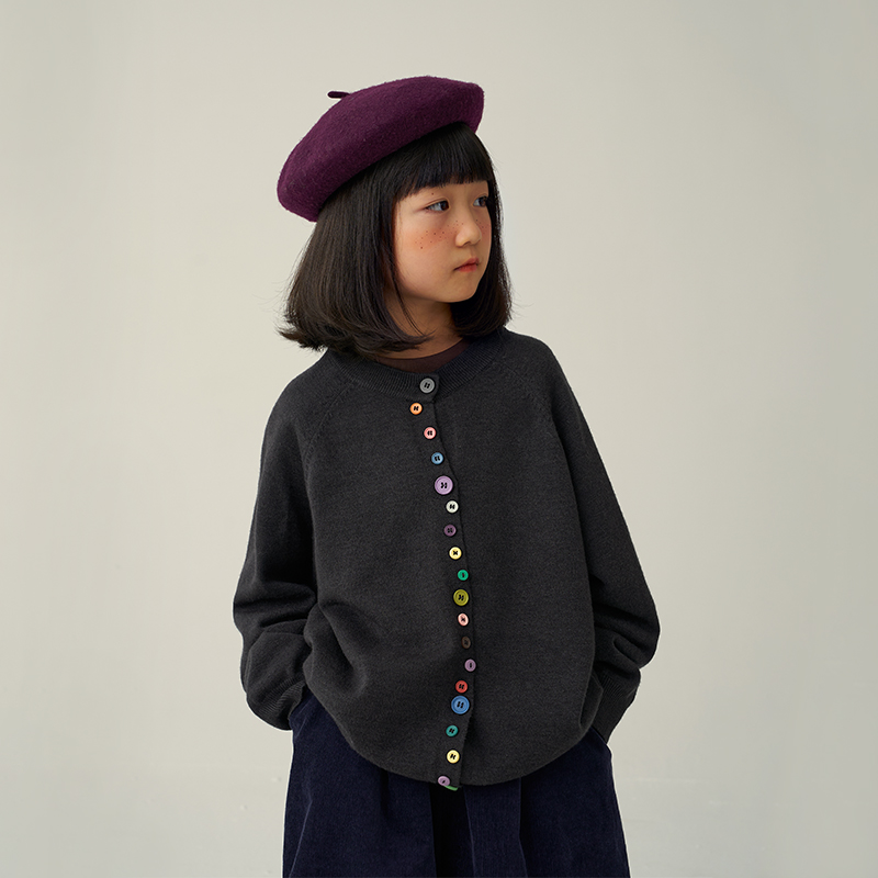 NNGZ设计师风女童毛衣开衫春秋季儿童针织衫休闲外套B24CM1082H