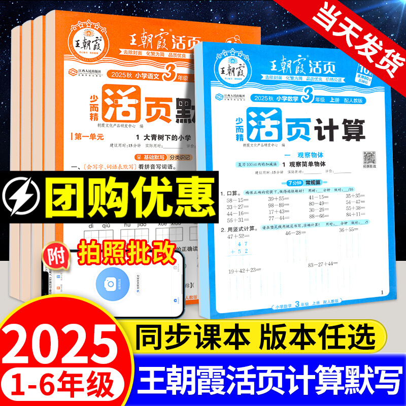 2025王朝霞活页默写活页计算能手天天练一二三四五六年级下册上册