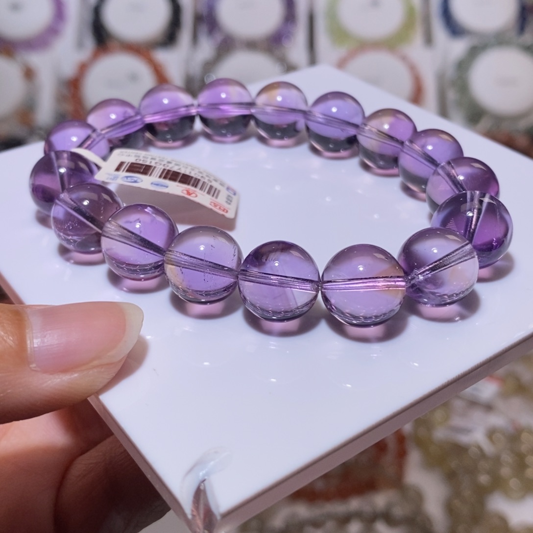 【闪购商品】水晶手串未镶嵌玻利维亚紫黄12m