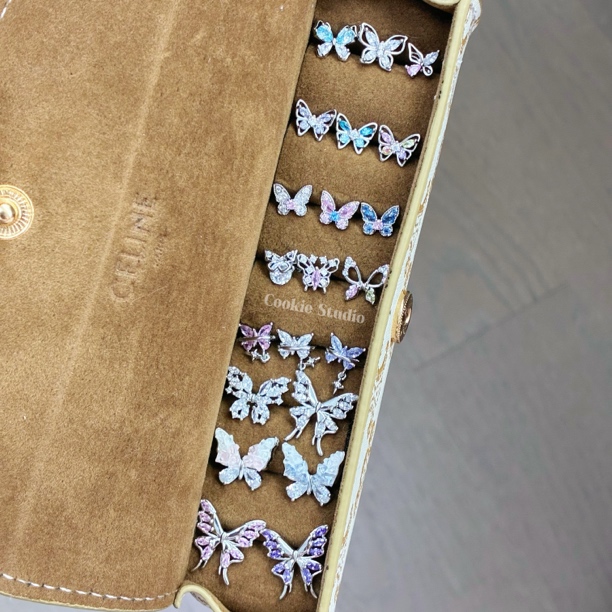 钛钢合成锆石耳饰 蝴蝶大乱炖!钛钢耳钉耳骨钉耳蜗钉耳夹蝴蝶耳钉