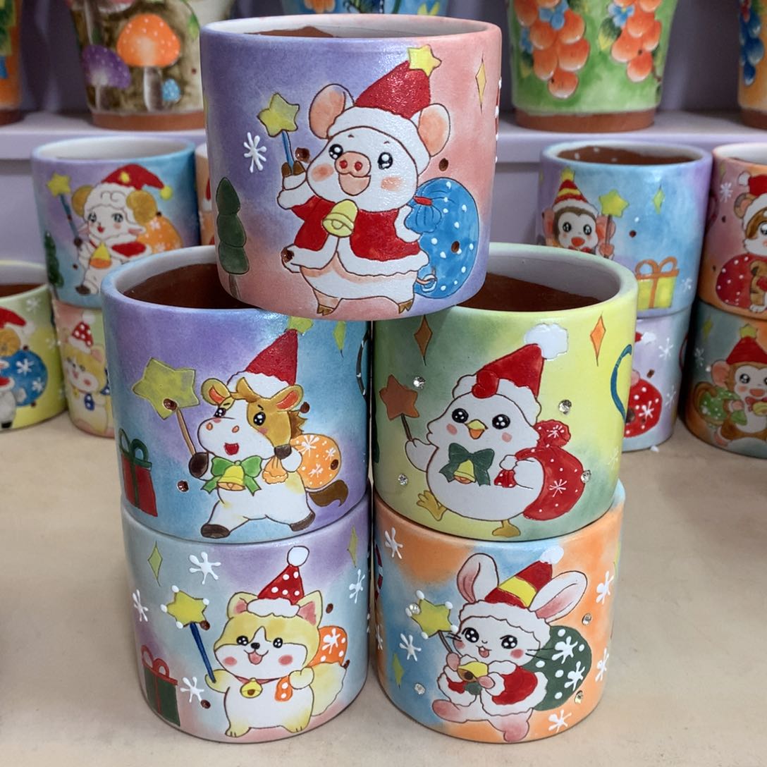 鲁**麻福利花盆，手绘花盆