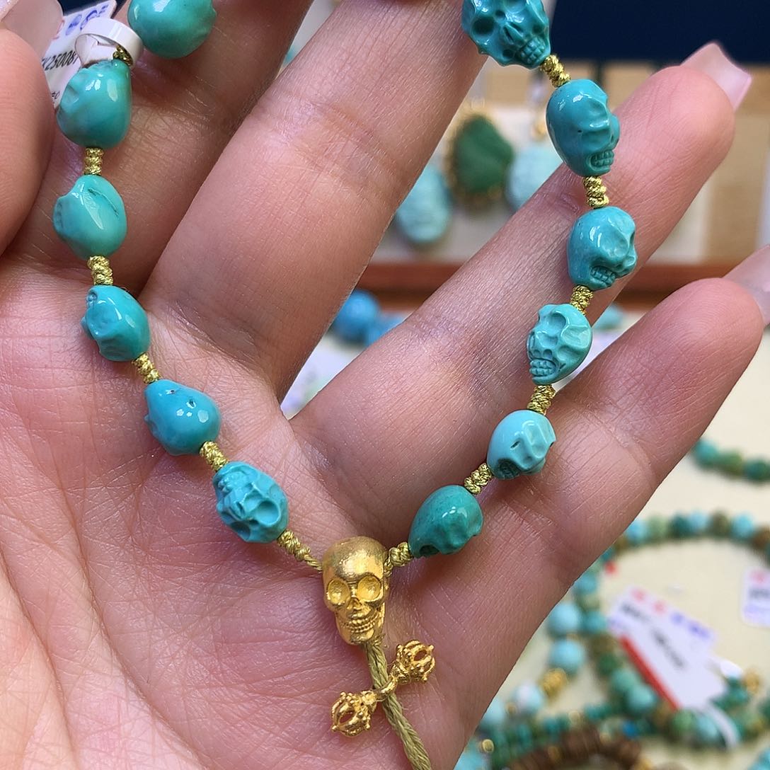 绿松石18K金镶嵌手链