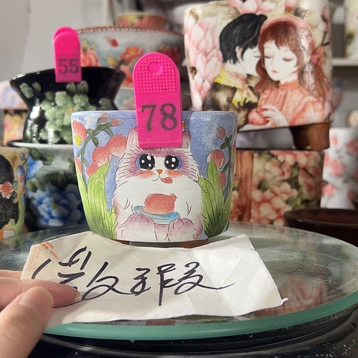 景德镇手绘花盆 满38包邮