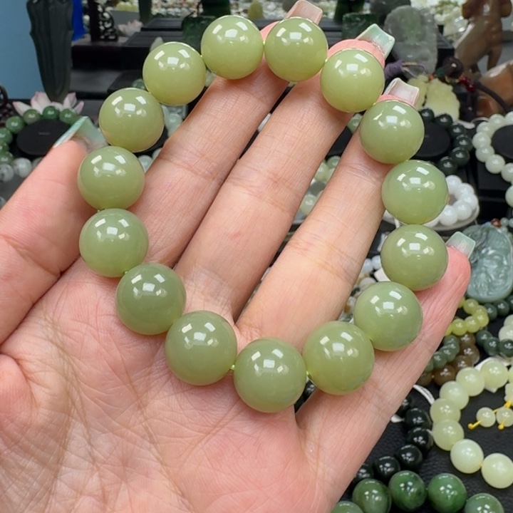 和田玉未镶嵌手链和田玉新疆若羌葡萄肉卡14