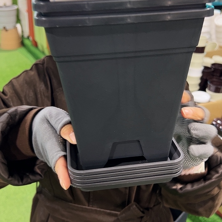 清仓方盆口16高18黑色带托5只