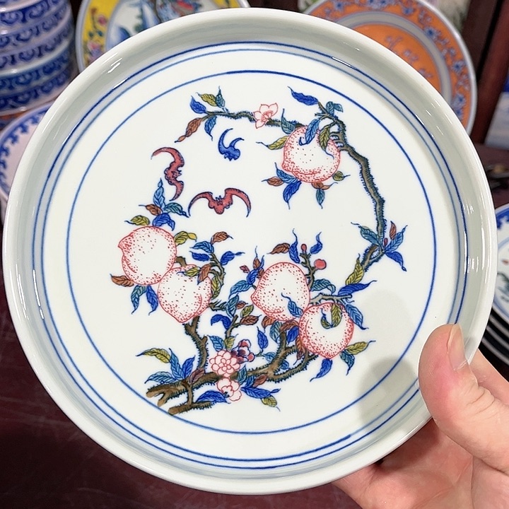 瓷片景德镇陶瓷茶盘。绿。