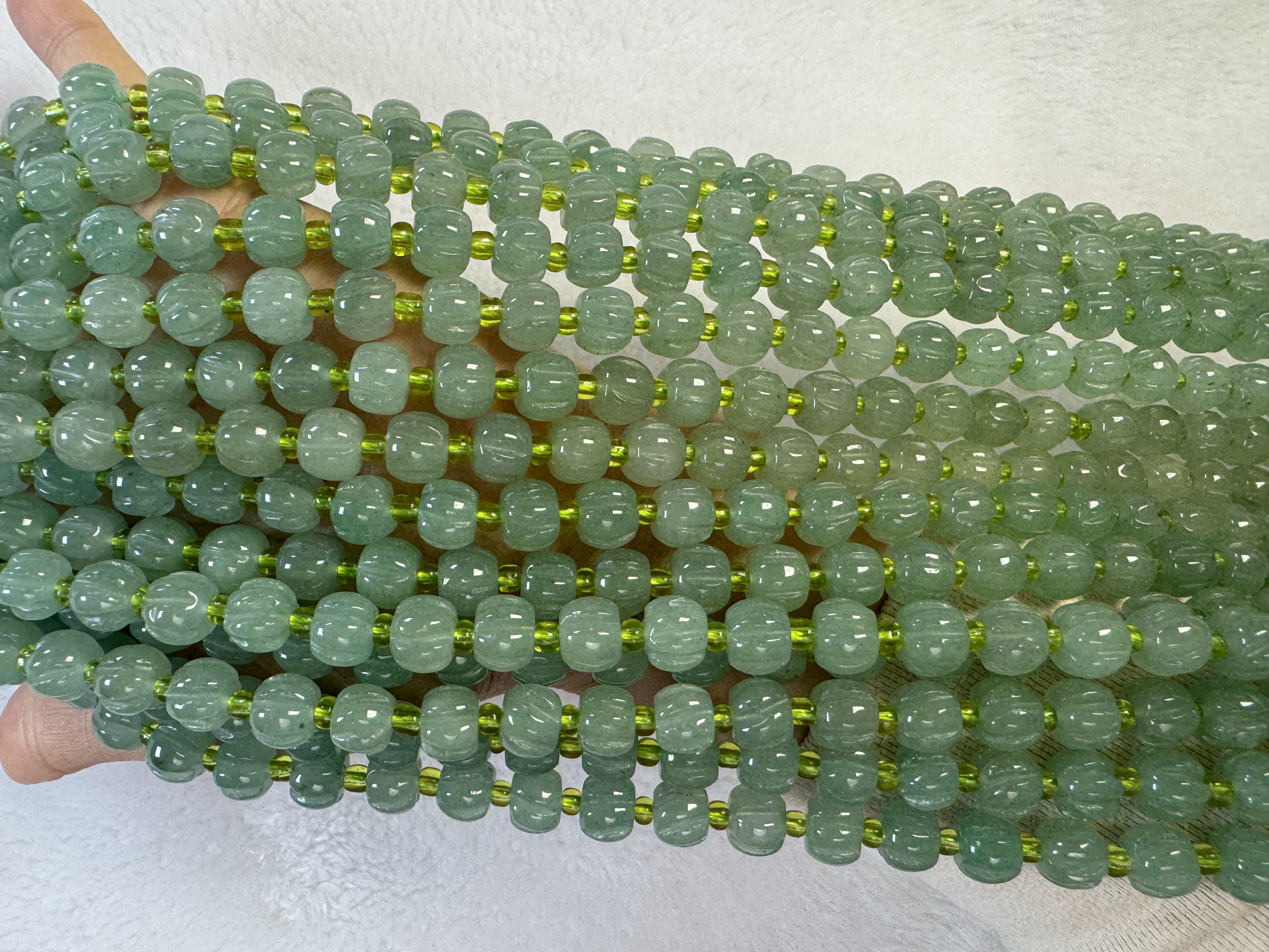 东陵玉南瓜珠半成品DIY散珠多样性发货