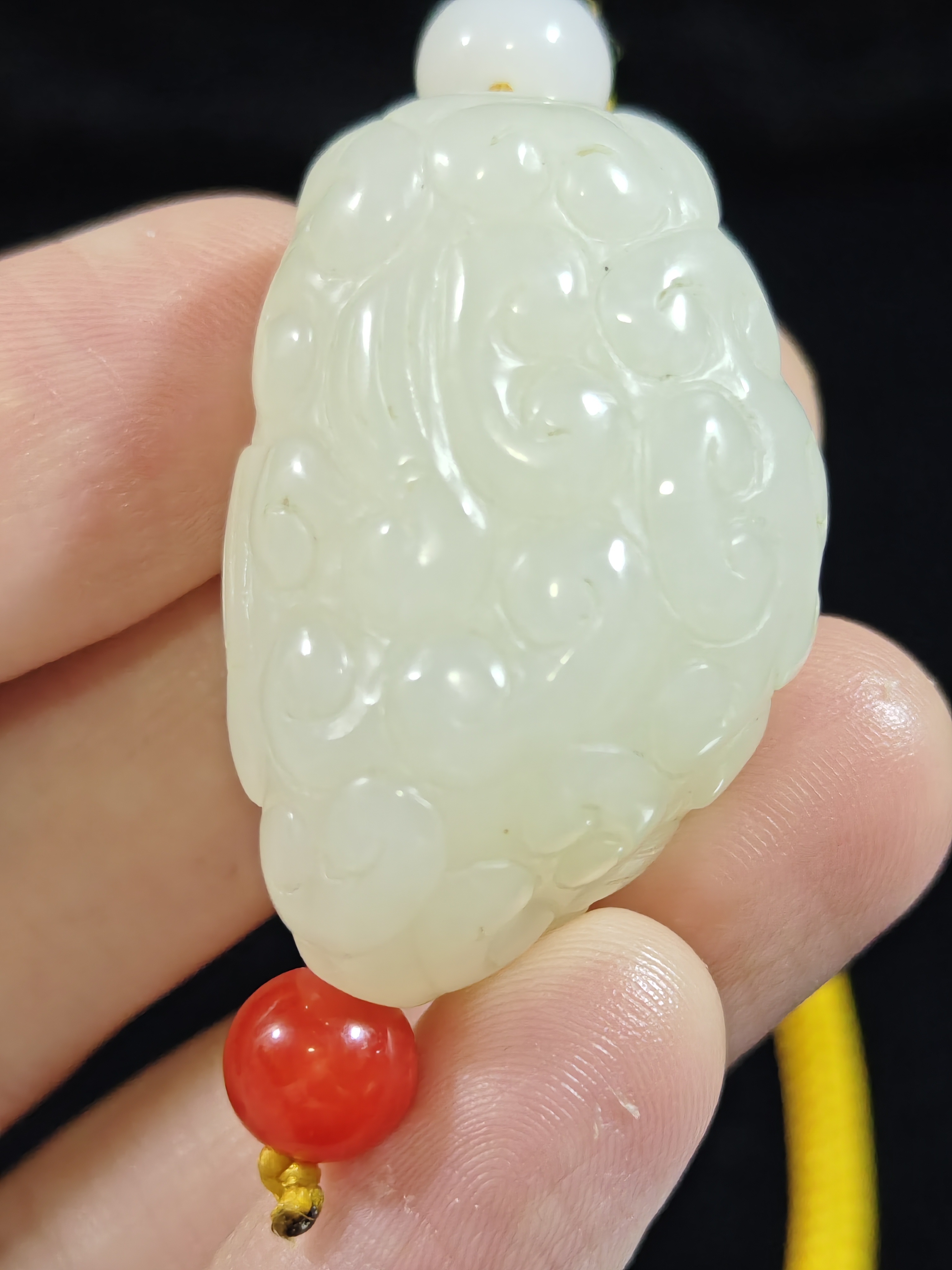 旧藏天然和田玉祥云玉佩吊坠挂件