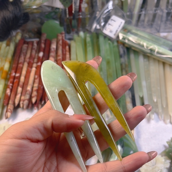 未镶嵌蛇纹石玉发簪
