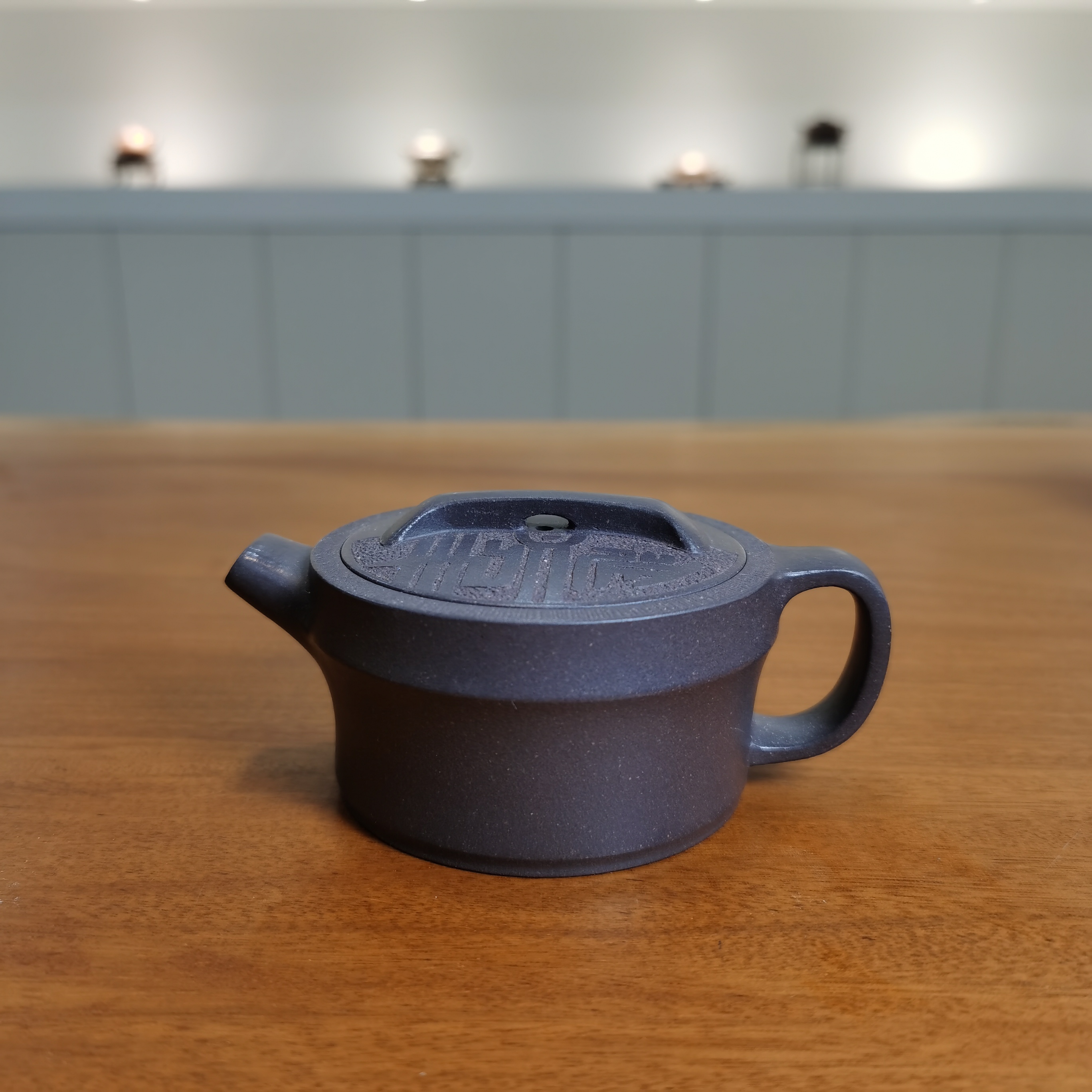 天青泥汉瓦壶刻绘紫砂壶宜兴原矿手工茶壶泡茶茶具