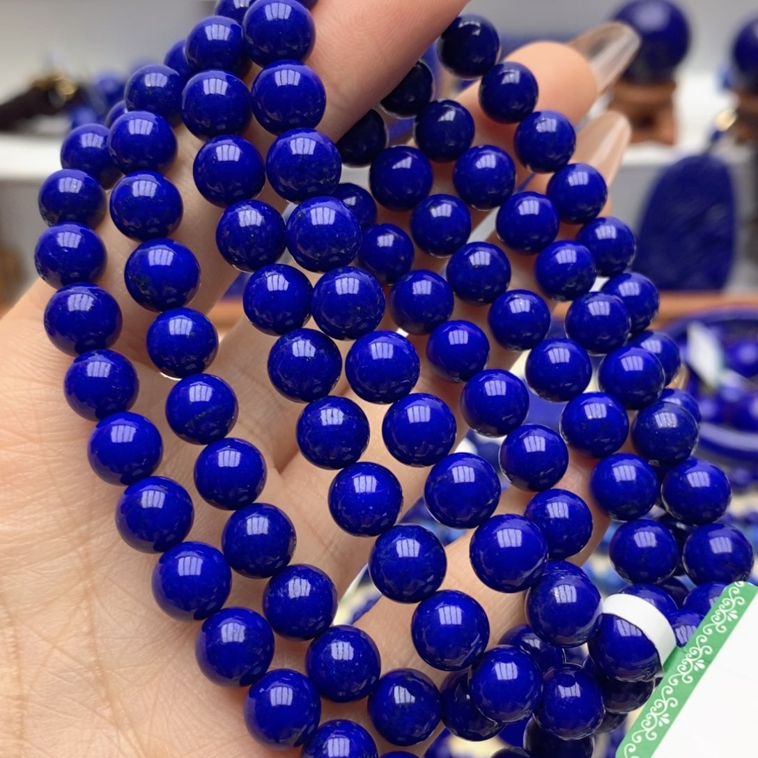 青金石未镶嵌手链7.6mm108