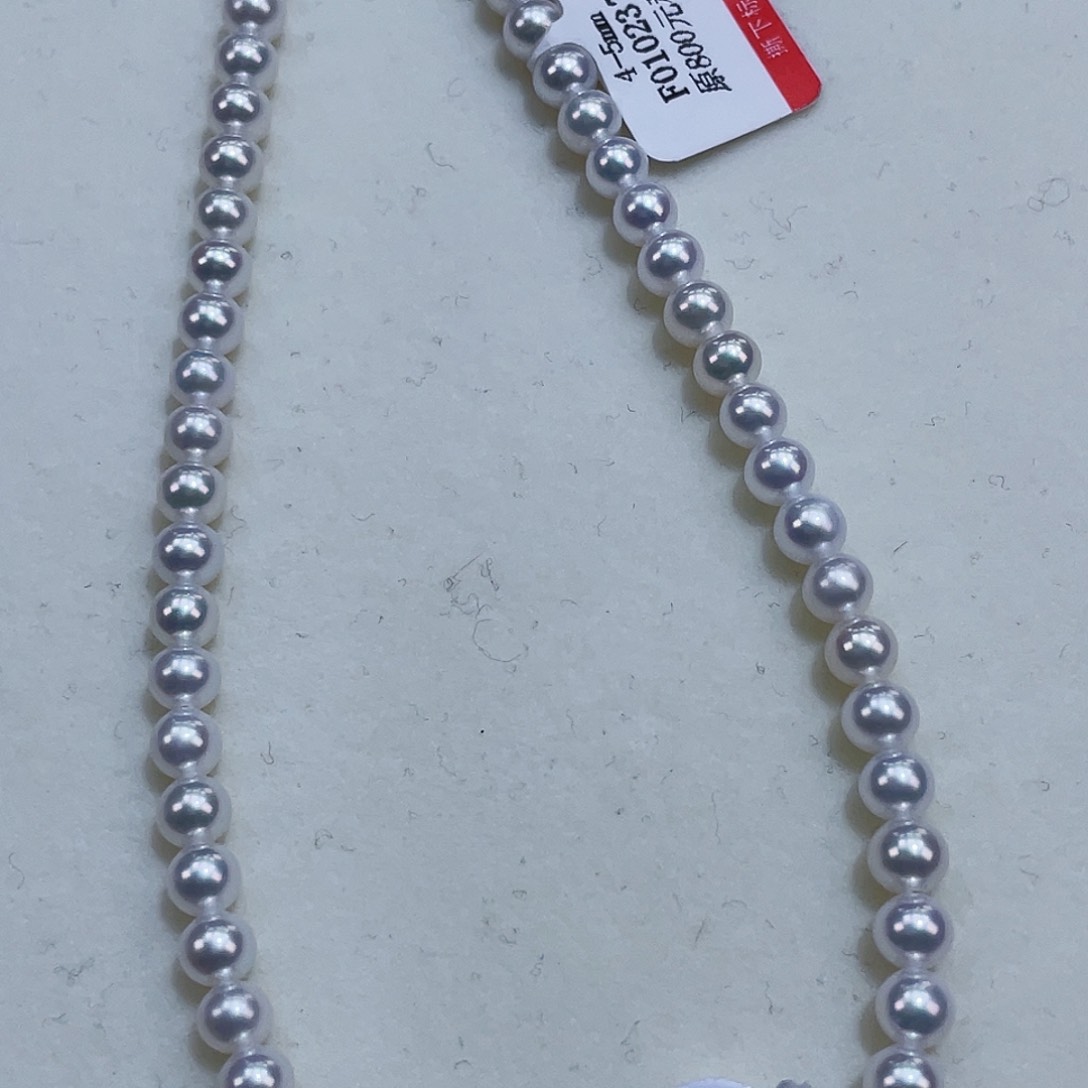 淡水珍珠颈饰银S925镶嵌4-5m炫彩冷白