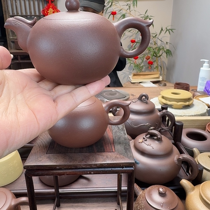 紫泥茶壶精工半手制作龙凤呈祥拍一发二