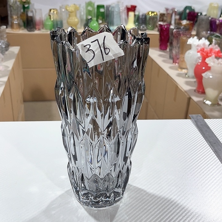 玻璃376高24口11水晶玻璃花瓶嘎嘎好看